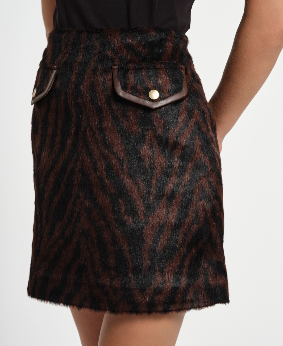 Isaac Mizrahi Women's A-line Mini Skirt In Brown
