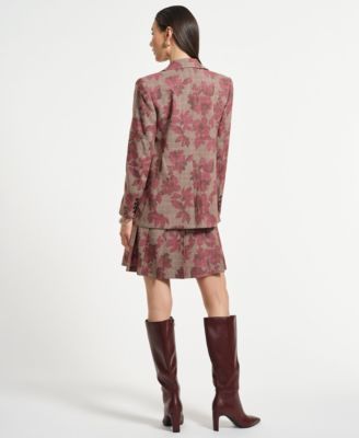 Women's Plaid Long Sleeves Blazer