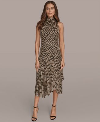 Women's Chevron Burnout Sleeveless Dress