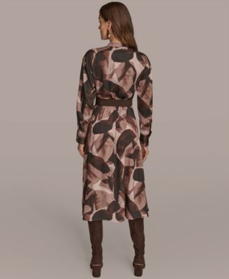 Women's Belted Printed Shirtdress