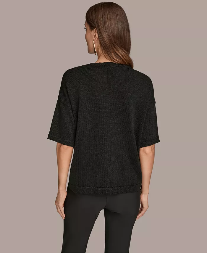 Women's Short Sleeve Sequin Sweater - thumbnail 3