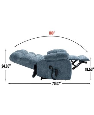 Oversized Chenille Power Lift Chair with Massage & Heat, Dual Motor Electric Recliner, Infinite Position