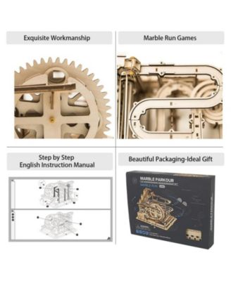 Marble Run Wooden 3D Jigsaw Puzzle Puzzles for Teens Boys Adults, Beige, 10"9.3"7.3