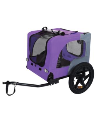 Pet Bike Trailer,Suitable for Small & Medium Pets, Easy Folding Cart Frame, Quick Release Wheel, Purple