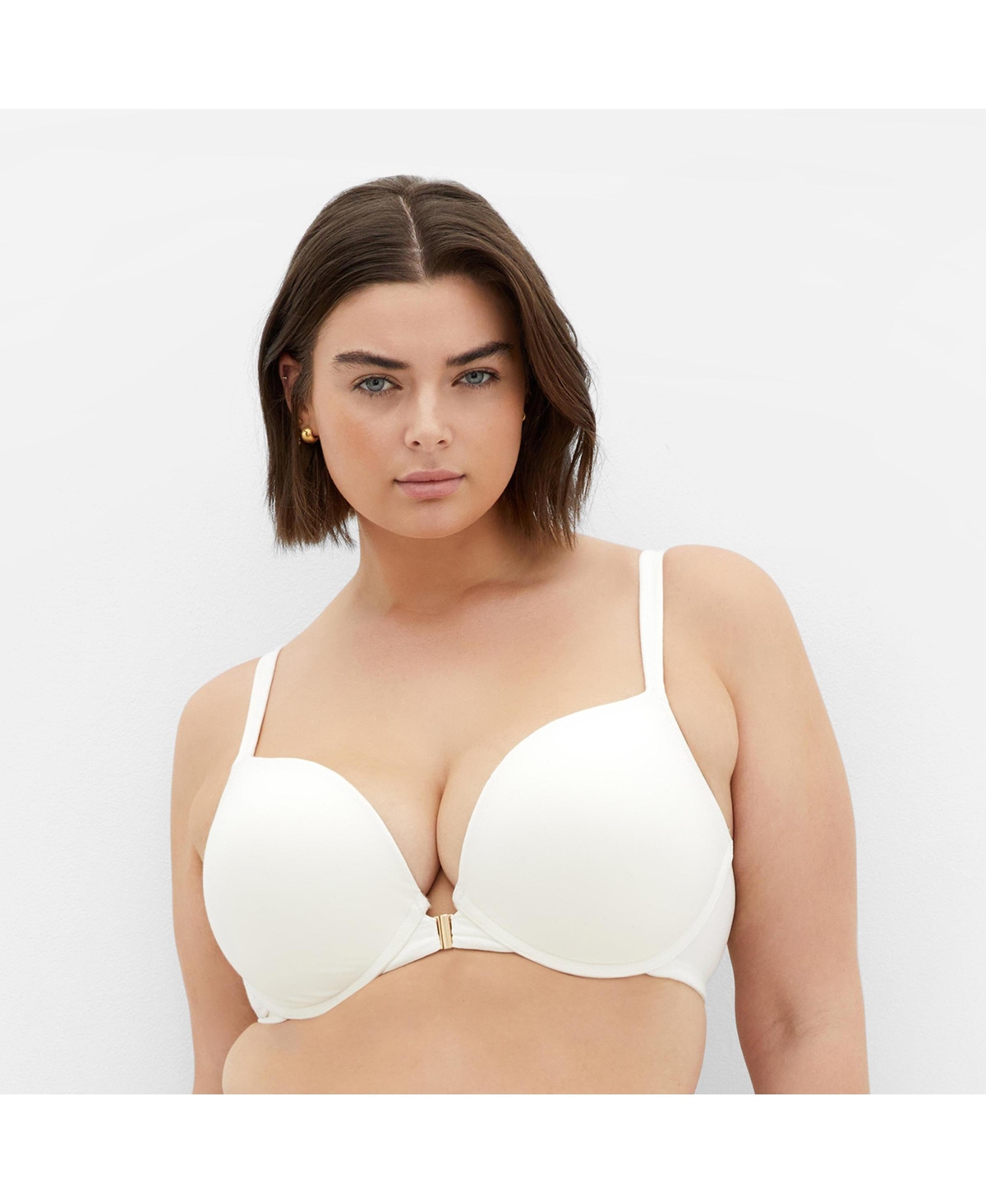 City Chic Plus Smooth & Front Close Cotton Push Up Bra
