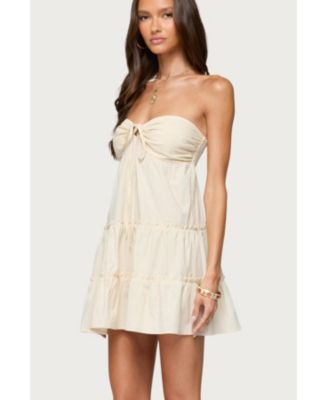 Womens Safie Strapless Tiered Mini Dress
