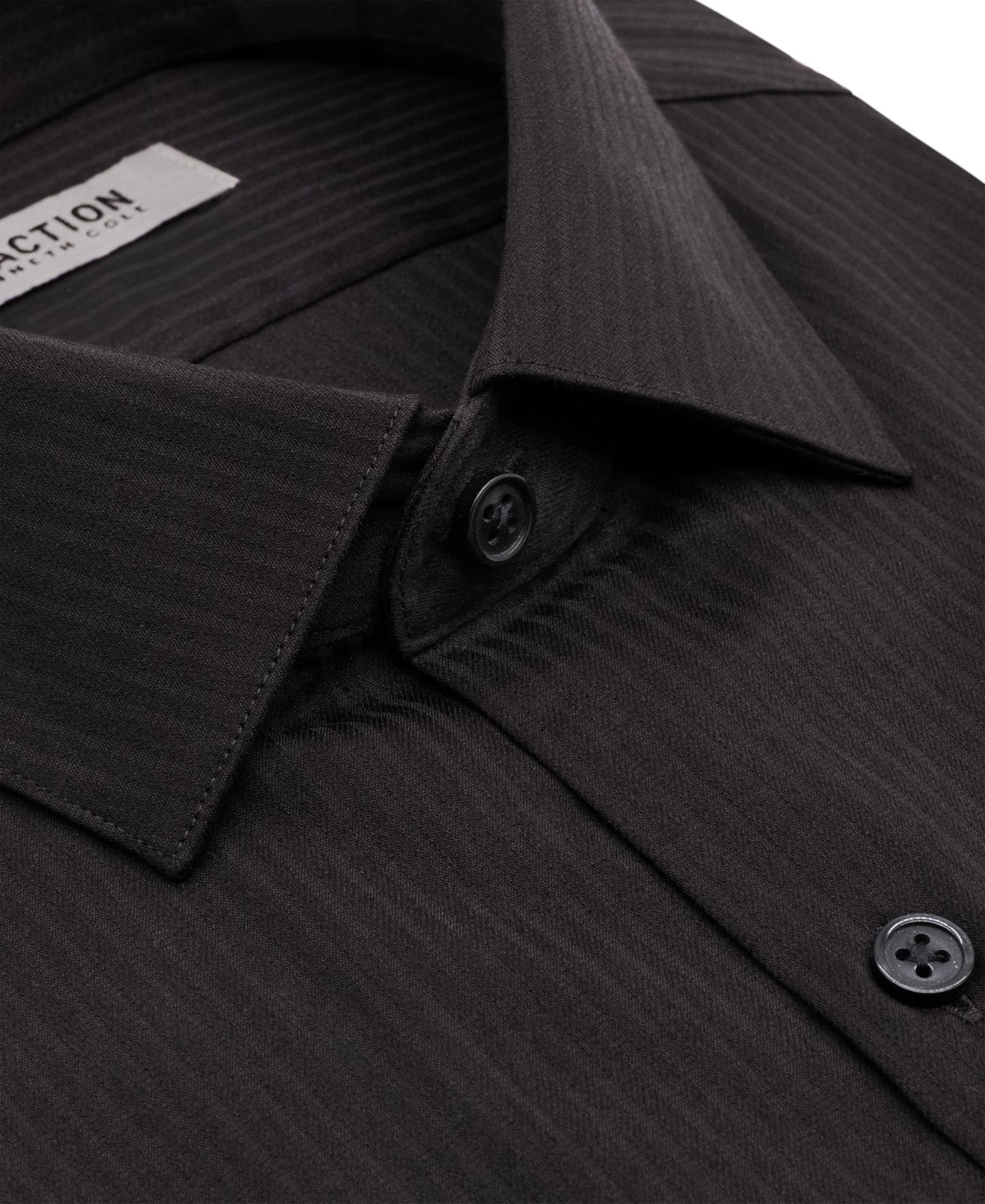 Мужская рубашка Kenneth Cole Reaction Slim Fit Tonal Stripe Dress Shirt, цвет: Чёрный — фото 3