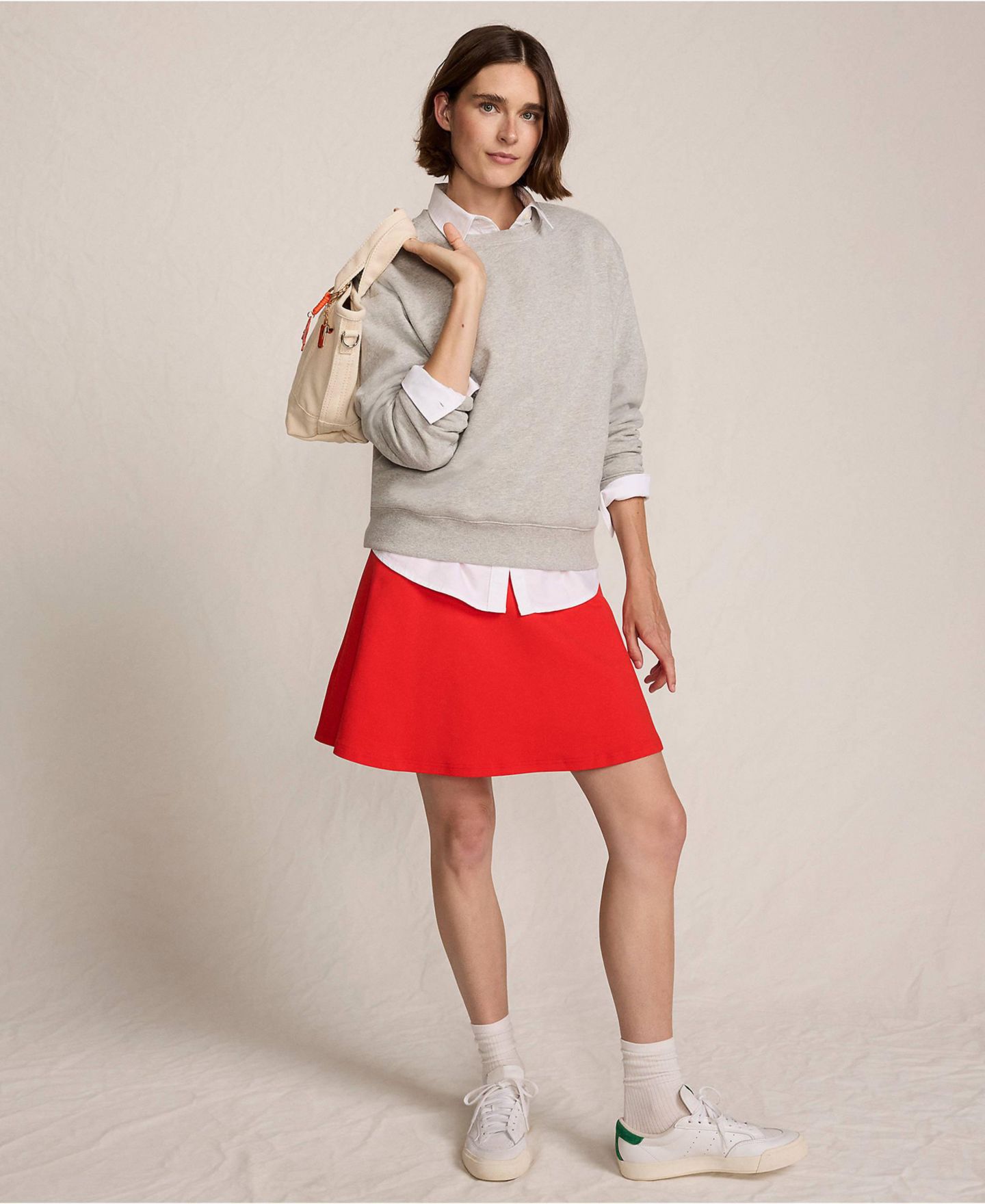 Женская юбка Lands' End Starfish Drop Waist Above the Knee, цвет: Коралловый красный — фото 4