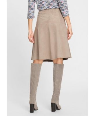 Women's Faux Suede A-Line Skirt