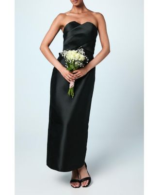 Women's Bandeau Twill Bow Back Bridesmaids Dress
