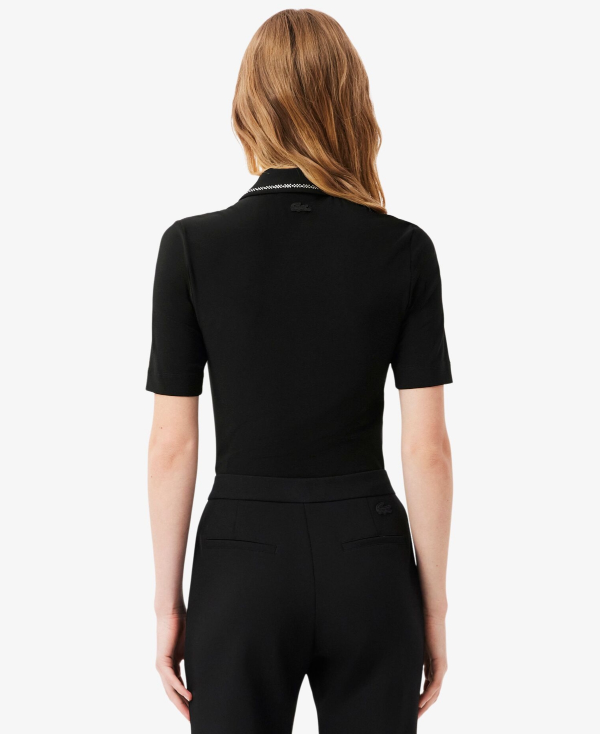 Lacoste Usa Women's Slim Fit Polo Shirt In Black