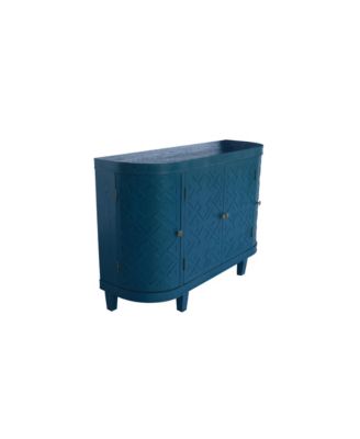 CASAINC 47.5" 1-Pc. Oval Fluted Accent Storage Cabinet with 4 Doors and Curvy Edge