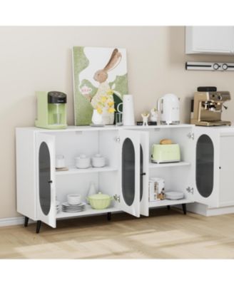 Freestanding Storage Accent Cabinet with Acrylic Doors