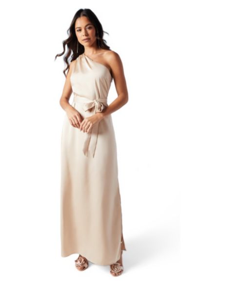 Женское платье Oasis One Shoulder Satin Maxi Bridesmaid, цвет: Шампань