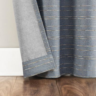 Drayton Slub Detail Magnetic Closure 100% Blackout Grommet Curtain Panel Pair