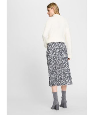 Women's Pull-On Leopard Pleated Skirt