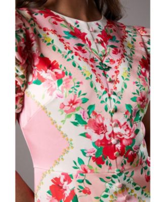 Women's Lisa Printed Ruffle Hem Midi Dress