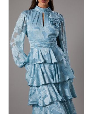 Women's Jacquard Tiered Maxi Dress