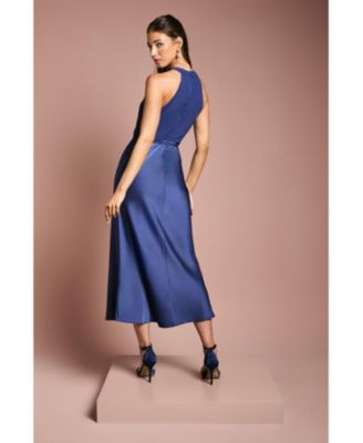 Women's Satin Halter Neck Bridesmaid Dress