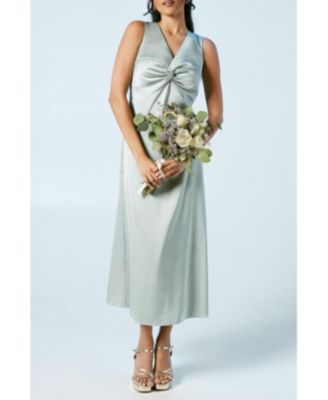 Women's Satin Bridesmaids Midi Dress