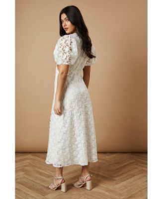 Textured Cutout Detail Midi Dress