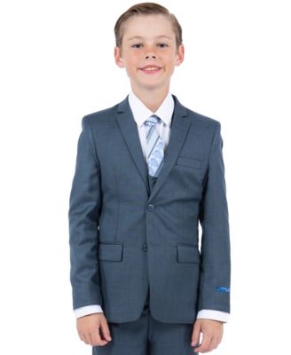 Little Boys 5 Piece Sharkskin Suit,Vest,Pants,Shirt and Tie Set