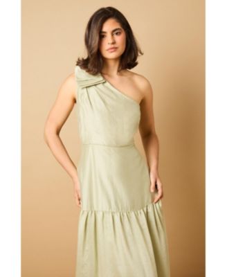 Bow Shoulder Detail Midi Dress