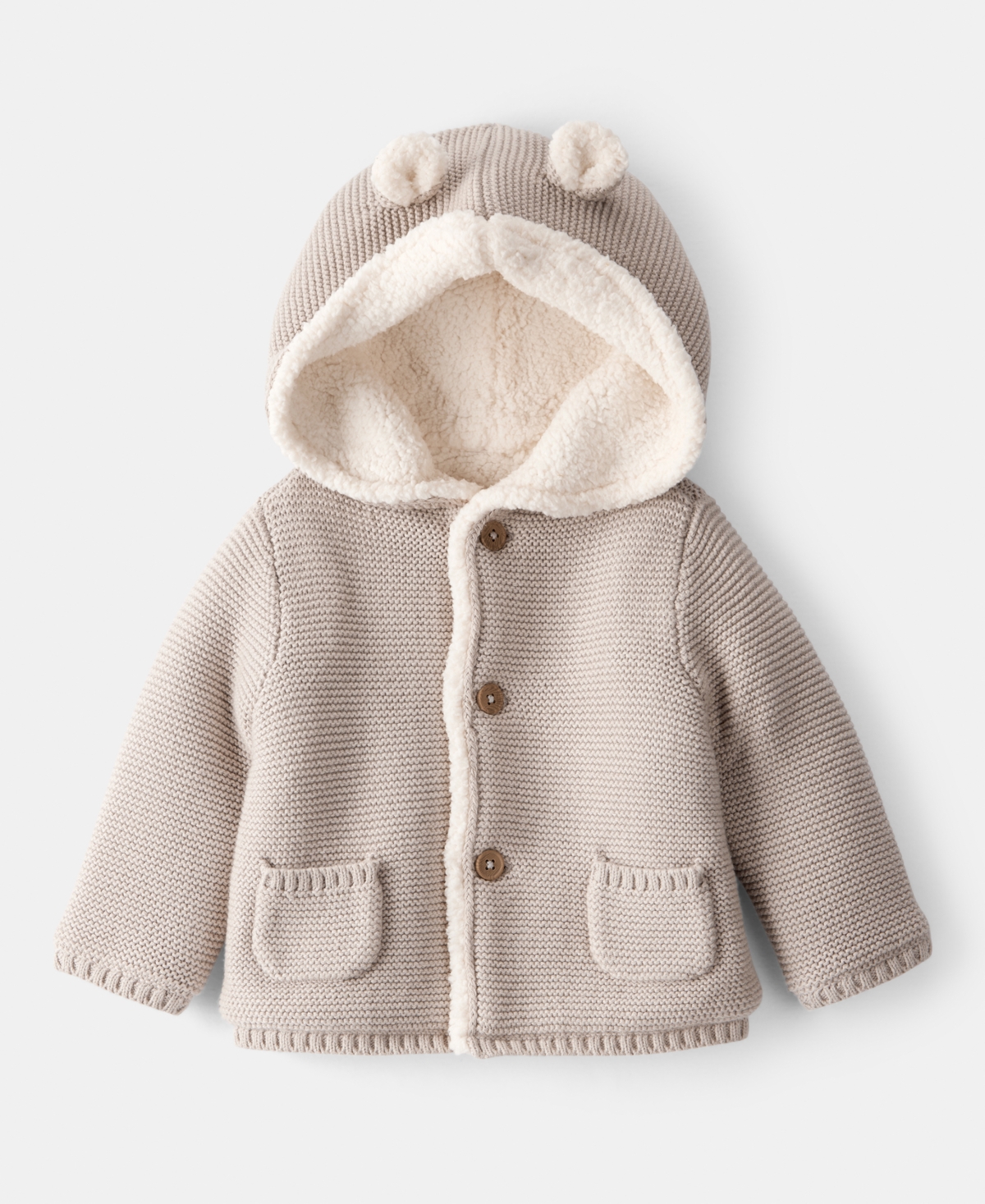 Carter's Baby Boys Or Baby Girls Sherpa-lined Cardigan In Neutral