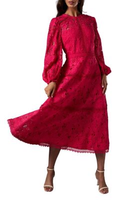 Women's Lace Panelled Long Sleeve Dress