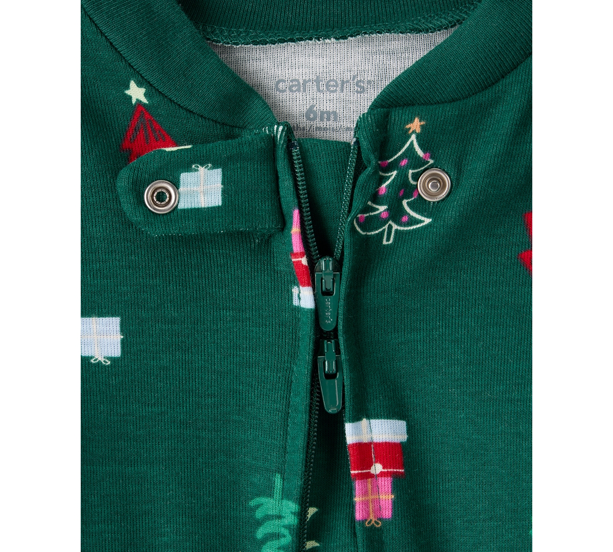 Carter's Baby Boys Or Baby Girls Christmas Tree Print Zip-up Sleep And Play Coverall In Multi