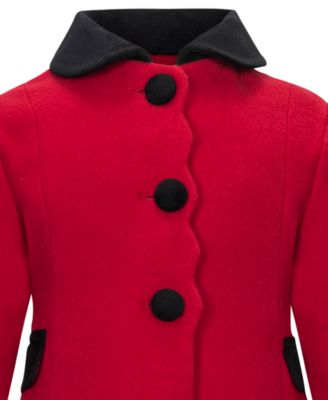 Baby Girls' Scallop Edge Velvet Trim Jacket