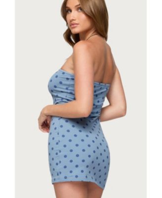Womens Lewis Polka Dot Strapless Mini Dress