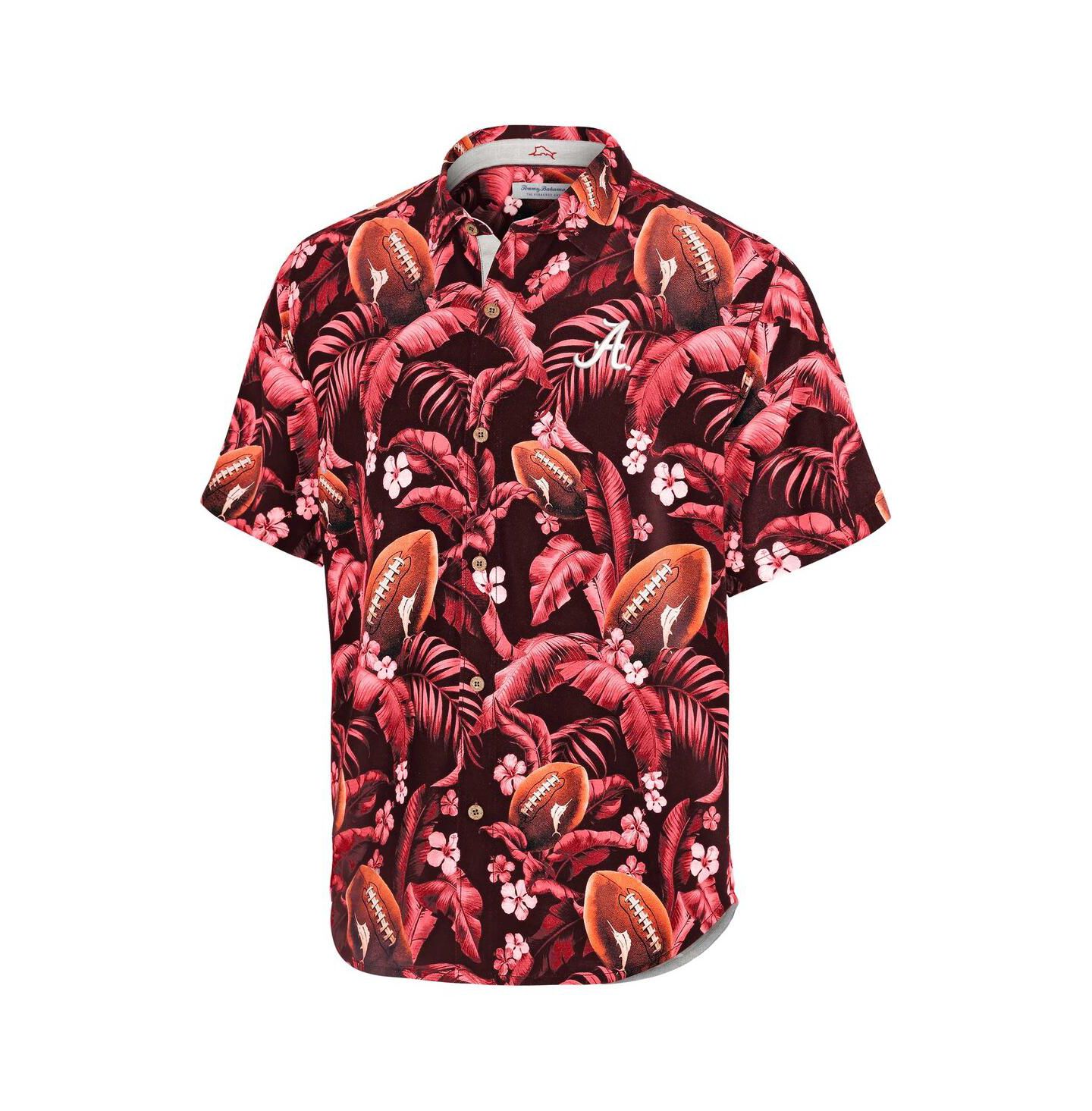 Мужская рубашка Tommy Bahama Crimson Alabama Crimson Tide Veracruz Cay First Down Blooms Button-Up — фото 2