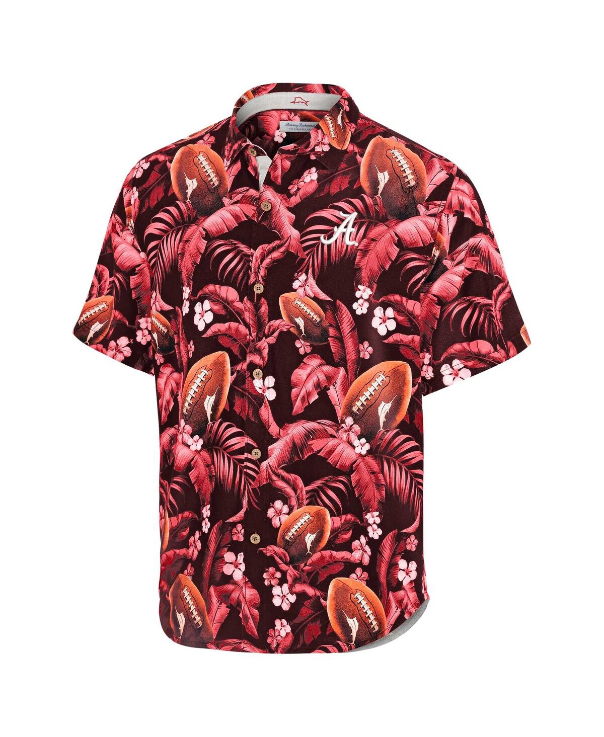 Tommy Bahama Men's Crimson Alabama Crimson Tide Veracruz Cay First Down Blooms Button-up Shirt In Multi