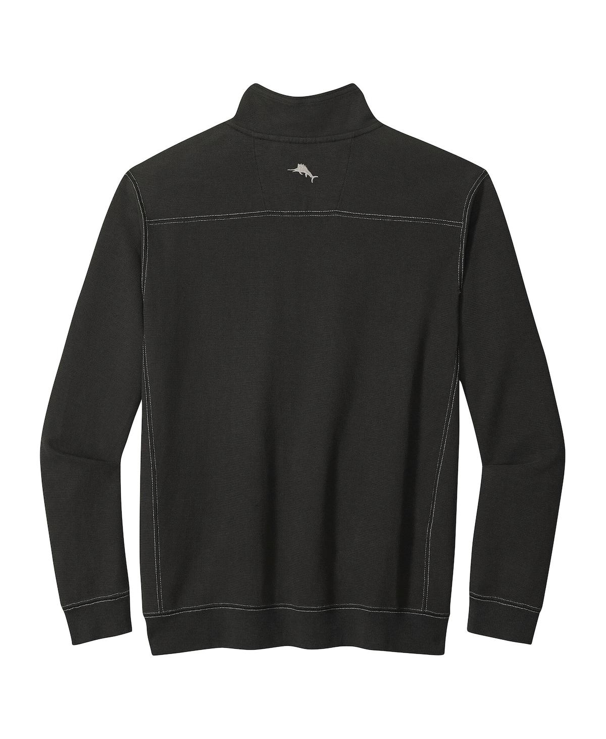 Tommy Bahama Men's Black Detroit Lions Big Tall Montego Bay Half-zip Jacket In Black