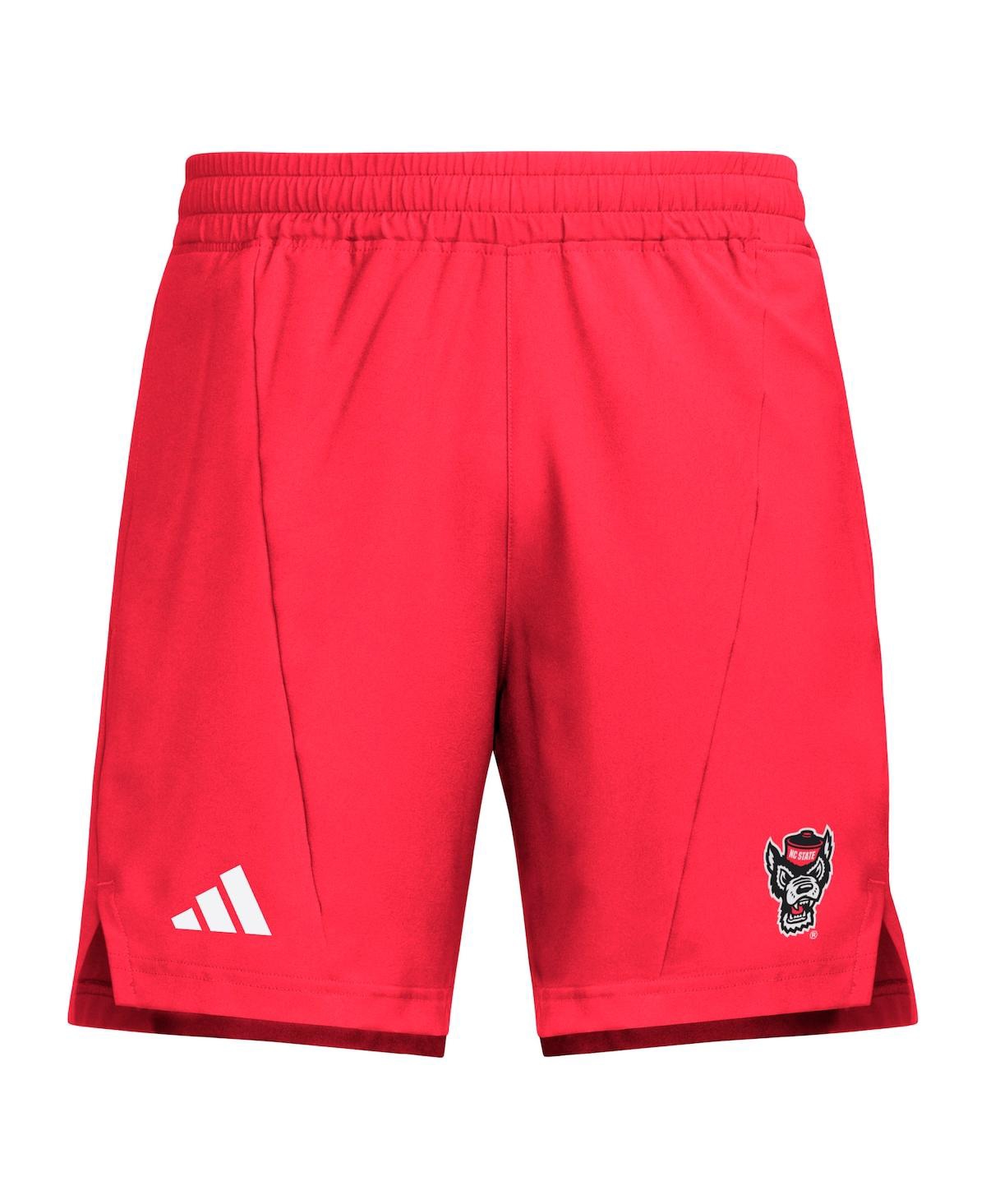Adidas Originals Men's Red Nc State Wolfpack Program Woven Training Shorts In Red