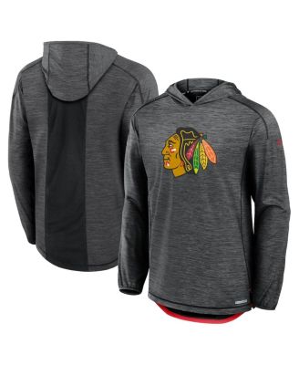 Fanatics - Men's Black Chicago Blackhawks Authentic Pro Rink Lightweight Pullover Hoodie
