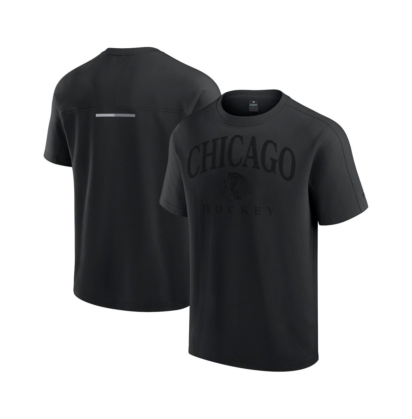 Мужская футболка Fanatics Black Chicago Blackhawks Elements Flex Tri-Blend — фото 1