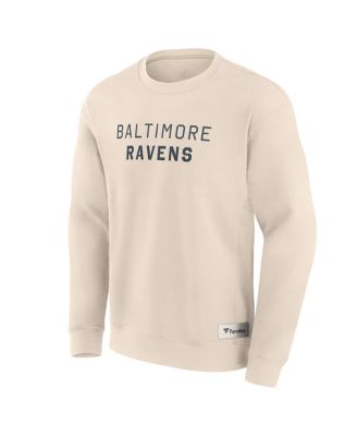 Men's Cream Baltimore Ravens Elements Future Ground Lettering Pullover Sweatshirt