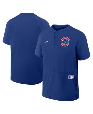 Nike - Men's Royal Chicago Cubs Authentic Collection Raglan Short Sleeve Windshirt