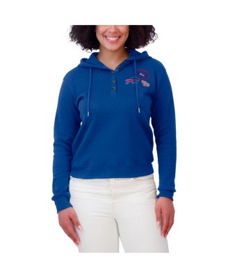 Women's Royal Buffalo Bills Waffle Hoodie Pullover Top
