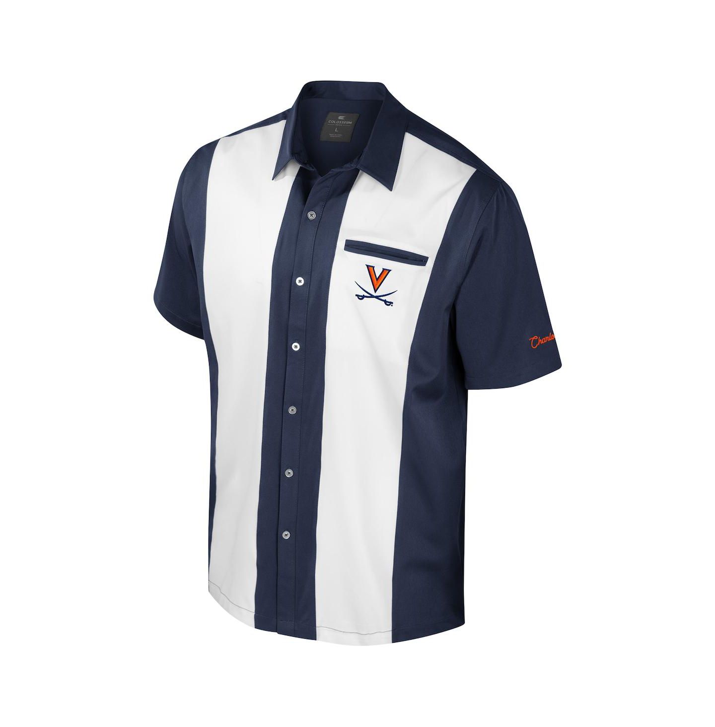 Мужская рубашка Colosseum Navy Virginia Cavaliers Strike Bowling Button-Up — фото 2