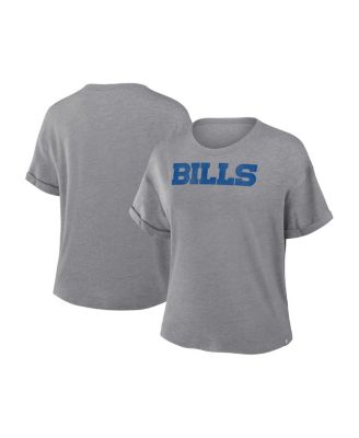 Fanatics - Women's Heather Gray Buffalo Bills Swing Pass Tri-Blend Boxy T-Shirt