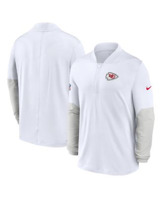 Men's White Kansas City Chiefs Sideline Feel The Pressure Performance Half-Zip Pullover