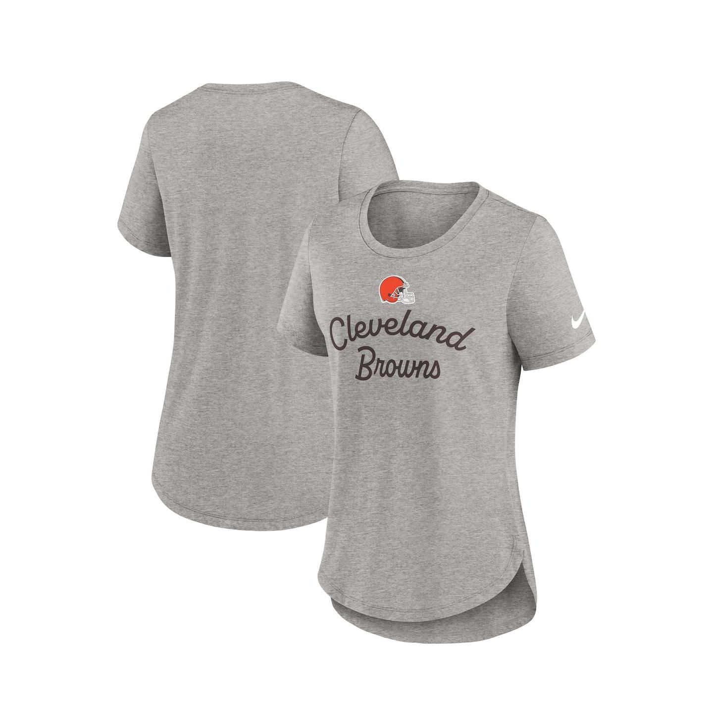 Женская футболка Fanatics Nike Gray Cleveland Browns Script Tri-Blend — фото 1
