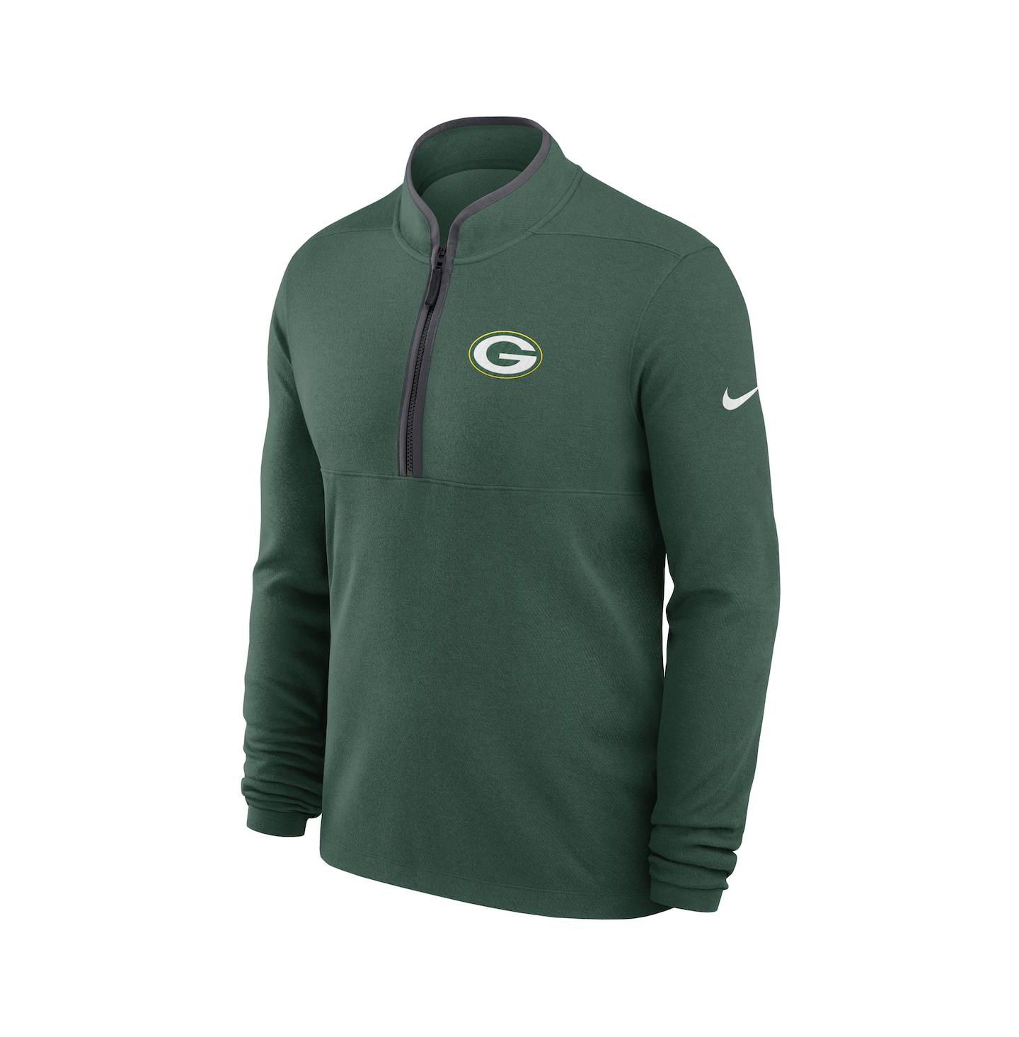 Мужской свитер Nike Green Green Bay Packers Lightweight Victory Performance Half-Zip Pullover — фото 3