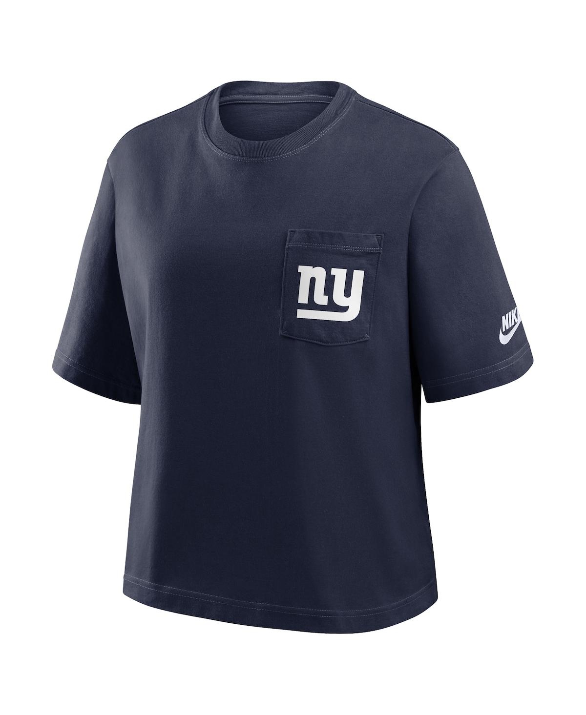 Nike Royal New York Giants Rewind Pocket Boxy T-shirt In Blue