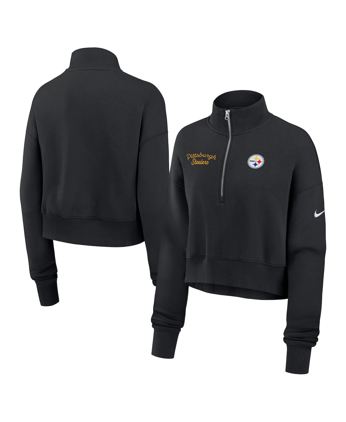 Nike Women's Black Pittsburgh Steelers Primetime Phoenix Half-zip Sweatshirt