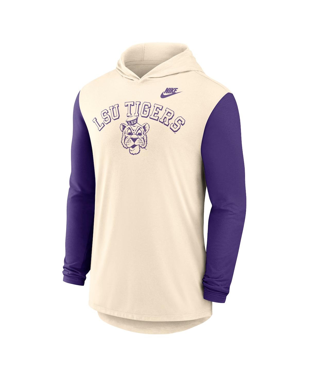 Nike Lsu Legacy  Men's Dri-fit College Long-sleeve Hooded T-shirt In Neutral