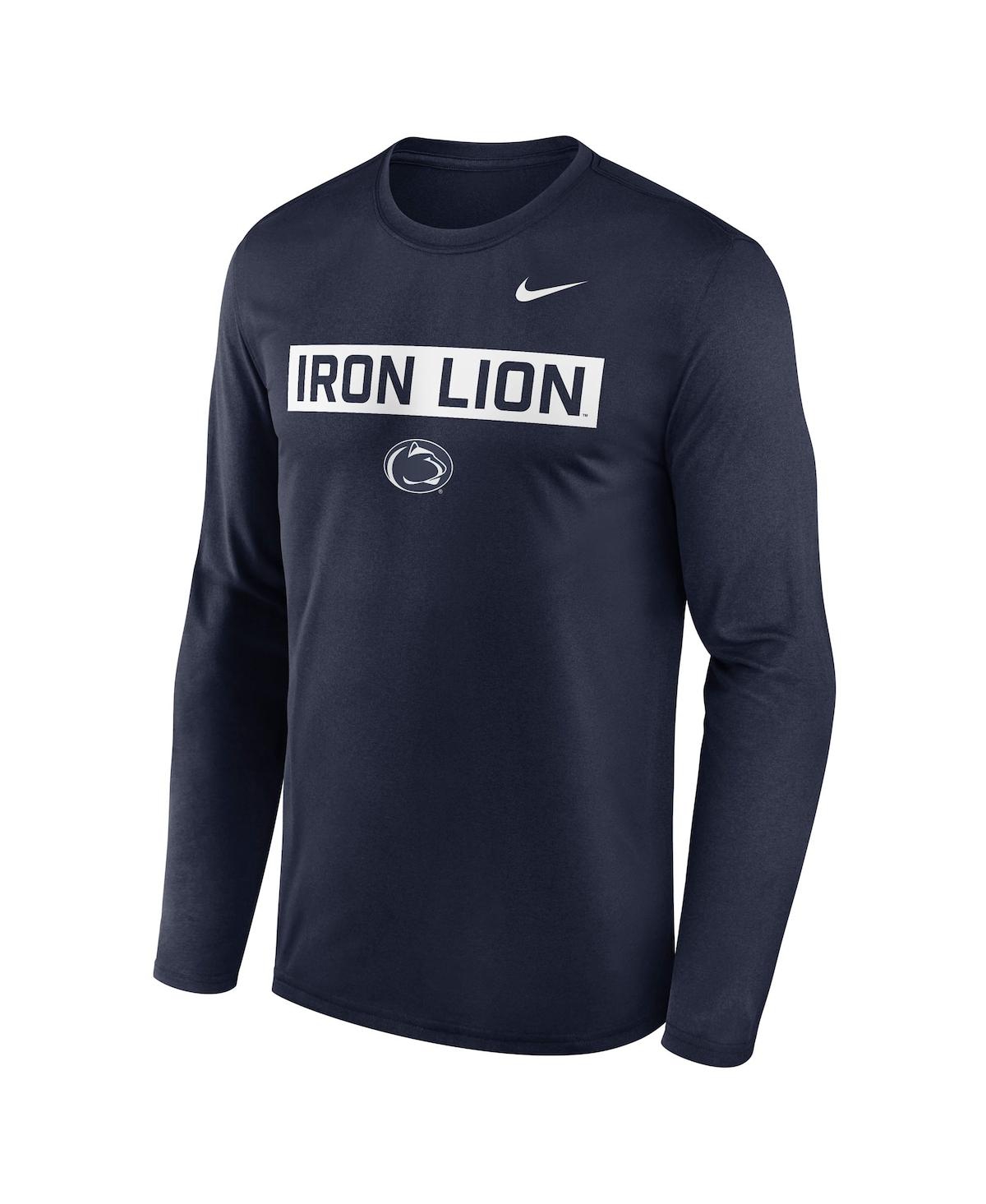 Nike Navy Penn State Nittany Lions Primetime Campus 2-hit Legend Dri-fit Long Sleeve T-shirt In Blue